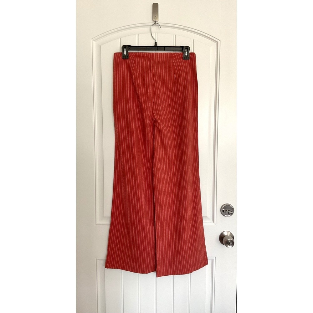 Francesca's Blue Rain Women's Boho Orange High Waisted Wide Leg Pants Size Small - Picture 5 of 8